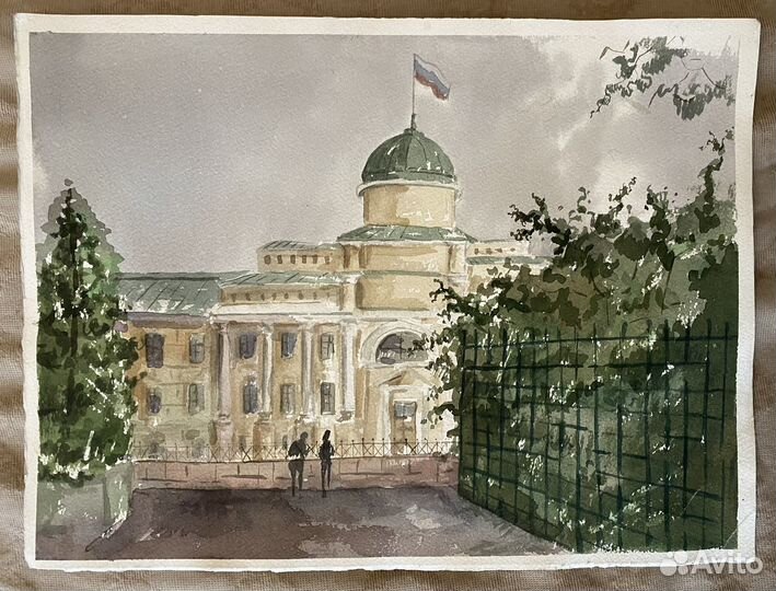 Этюд акварель