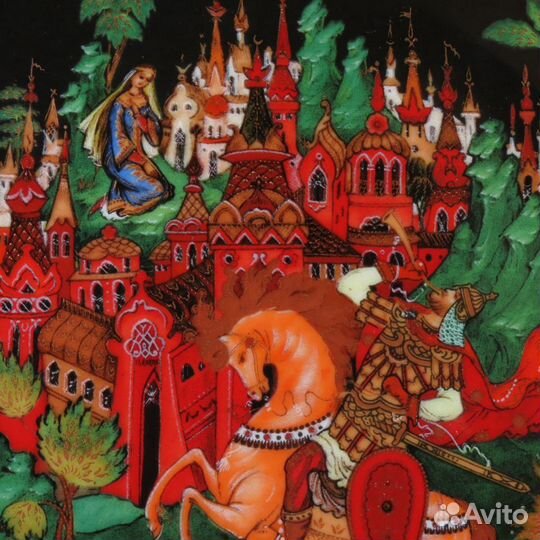 Тарелка Руслан и Людмила А.С. Пушкин СССР Палех 88