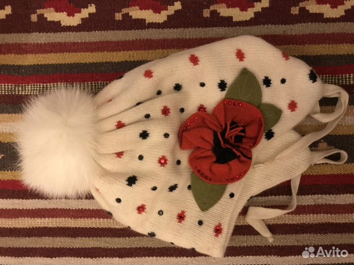 Шапка Зимняя новая, помпон мех песца