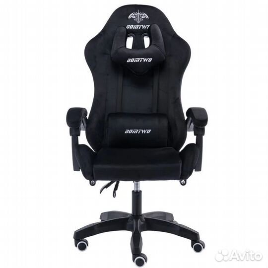 Кресло игровое компьютерное чёрное велюр новое