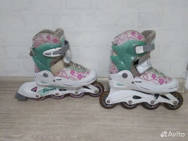 Роликовые коньки детские раздвижные 33-35 размер