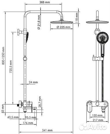 Душевая стойка Wasserkraft Elbe A17401