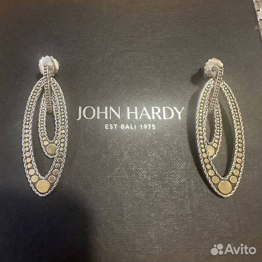 Серьги John Hardy золото/серебро оригинал