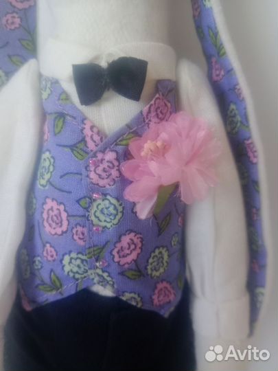 Интерьерные куклы Тильда, свадебная пара зайцы