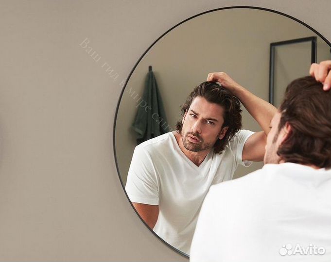 Круглое зеркало в черной раме Paisir