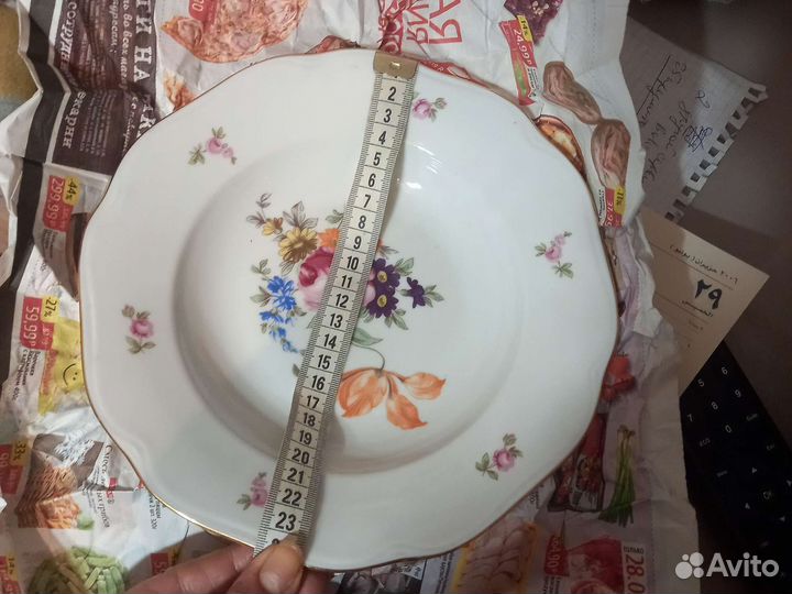 Мейсенский букет,тарелки,солонка,маслёнка,горчичн