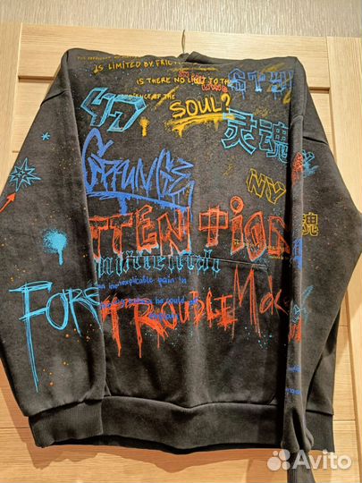 Худи мужское с капюшоном с принтом