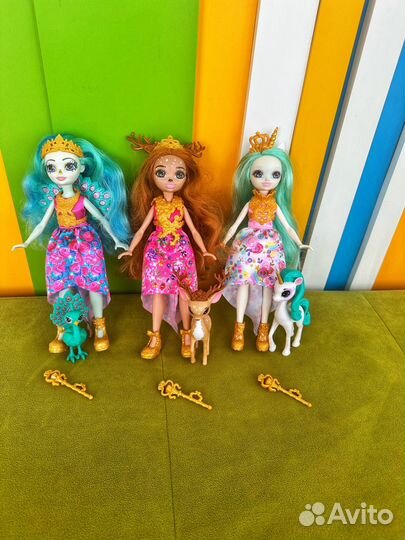 Enchantimals королева единорог, олень, павлин