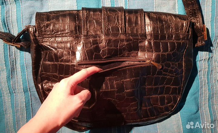 Сумка кожаная черная