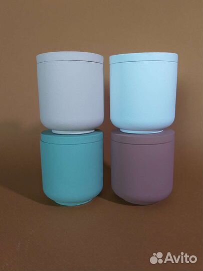 Гипсовые стаканы с крышкой для свечей (заготовки)