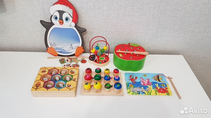 Развивающие деревянные игрушки Монтессори