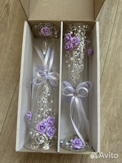 Свадебные бокалы фужеры ручной работы