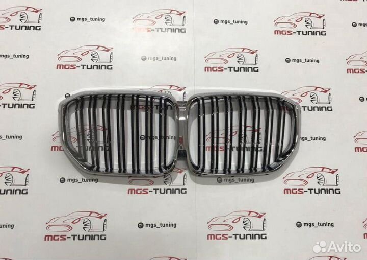Решетка в BMW Х5 G05 стиль Х5 М хром обод
