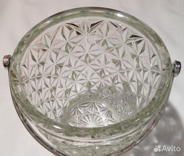 Стеклянное ведёрко для льда из СССР