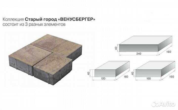 Тротуарная плитка старый город