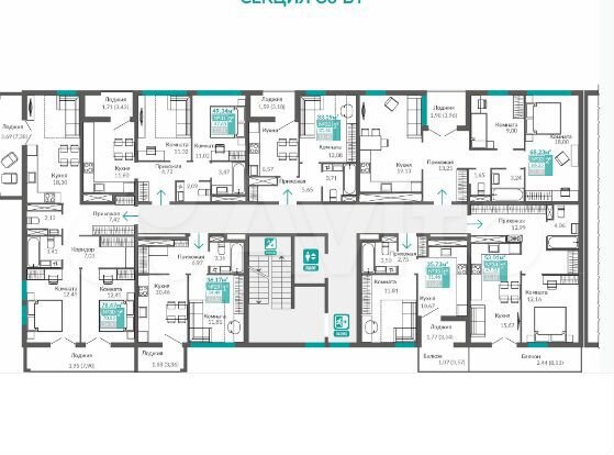 2-к. квартира, 47,6 м², 5/8 эт.