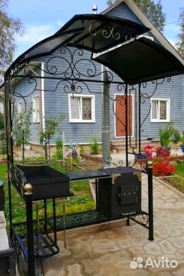 Мангал кованый с печкой