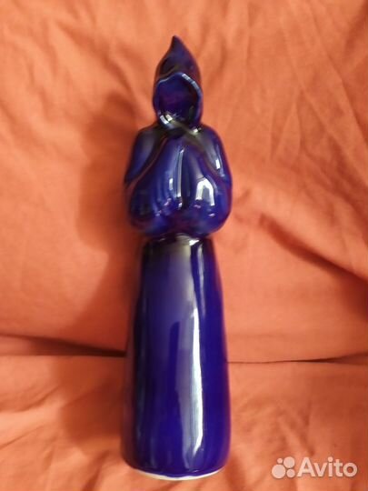 Штоф фарфоровый уникальный Монах. Кобальт