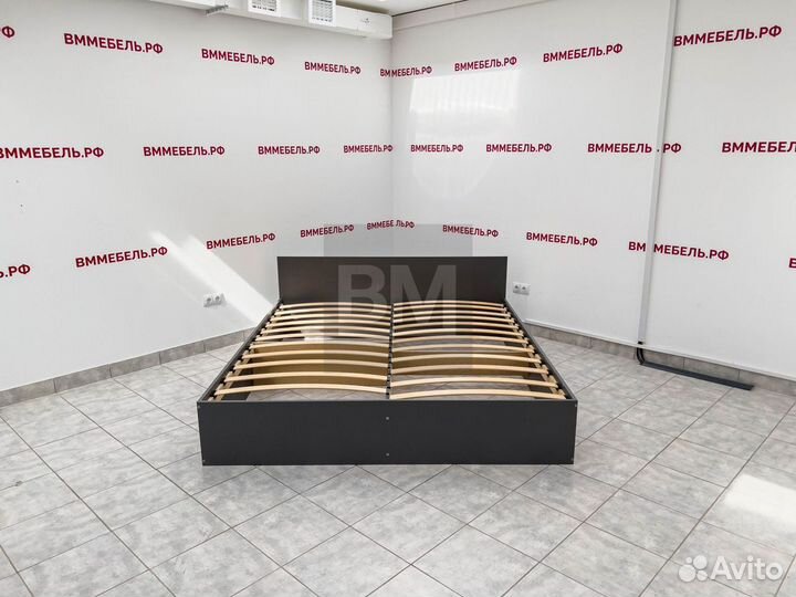 Кровать двуспальная 180 200 графит