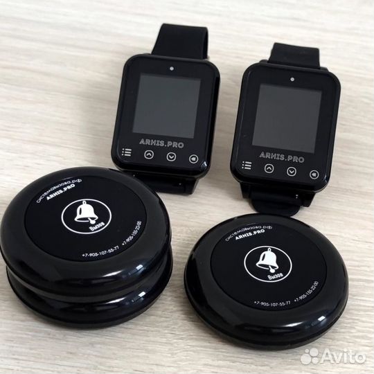 Кнопка вызова официанта и часы Элит сенсорные IP79