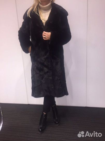 Шуба норковая с капюшоном