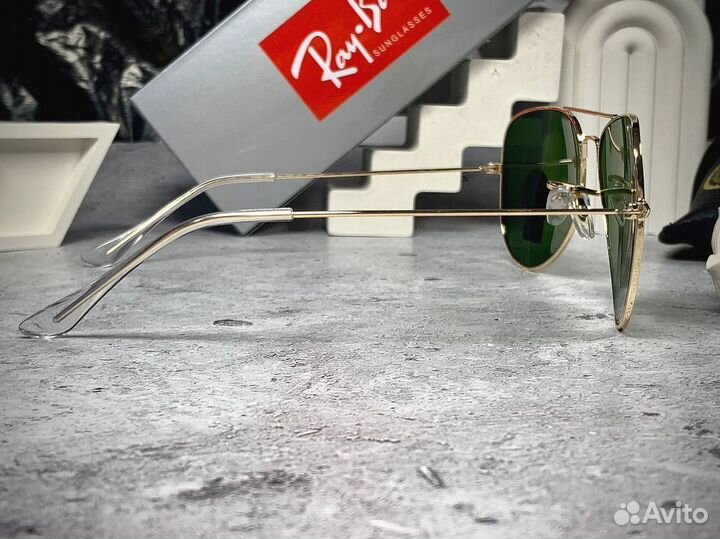 Очки Ray Ban Aviator золотые