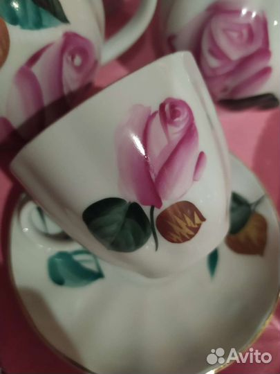 Сервиз кофейный свадебный роза лфз