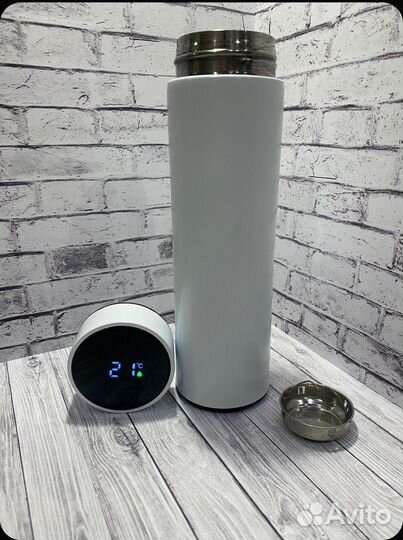Термокружка-термос с датчиком температуры белая