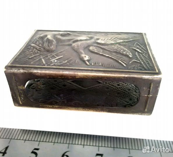 Спичечница мельхиор, антиквариат
