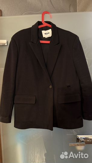 Пиджак Msgm черный приталенный прямой