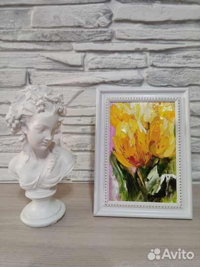 Тюльпаны жёлтые картина маслом