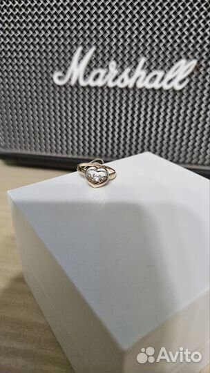 Золотое кольцо 585 с танцующим фианитом