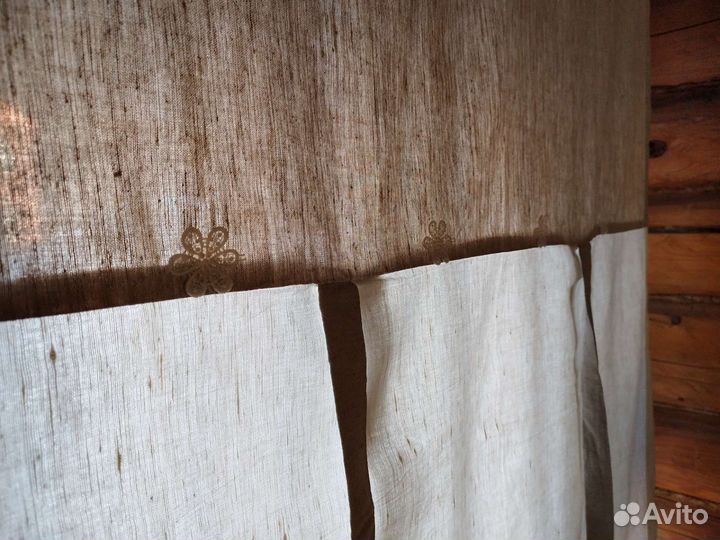 Штора льняная/хлопок на лентах 100/140