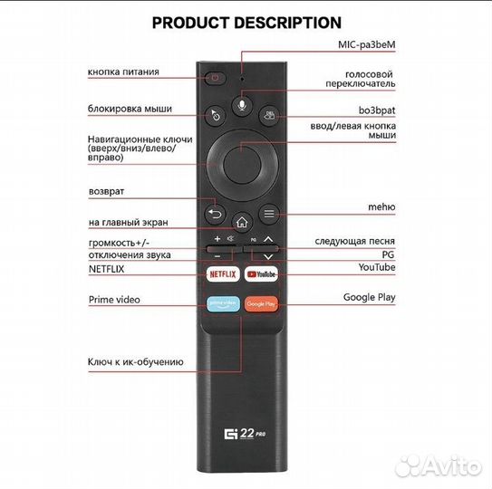G22 Pro Bluetooth пульт аэромышь голосовой поиск