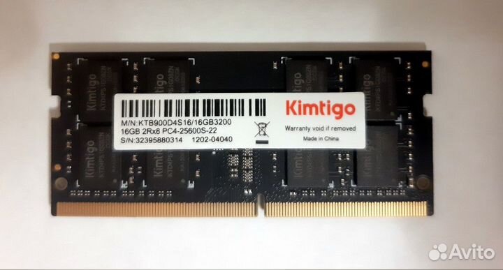 Оперативная память для ноутбука kimtigo 16gb 3200