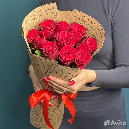 Розы красные Букет Цветы 51 101 роза