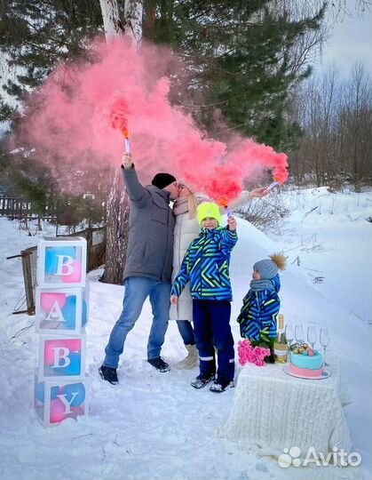 Цветной дым для гендер пати (Gender party)