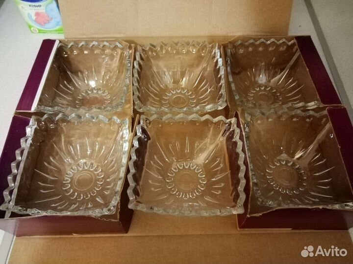 Набор 6 салатников, стекло