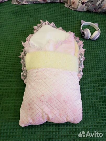 Конверт на выписку для девочки зимний