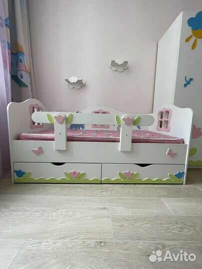 Детская кровать для принцессы+шкаф(от 3 до 15 лет)