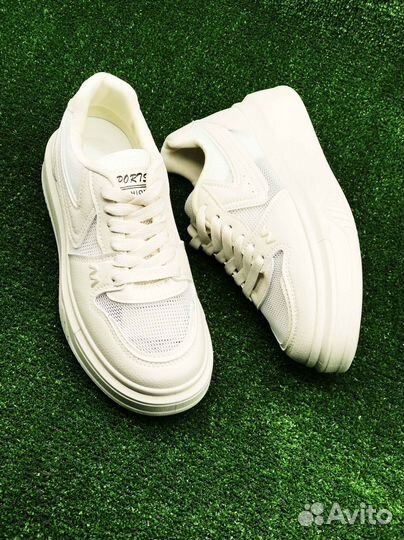 Женские кроссовки на сеточке, бежевые, 36-41 разме