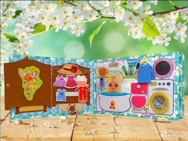 Развивающая книга из фетра Кукольный домик