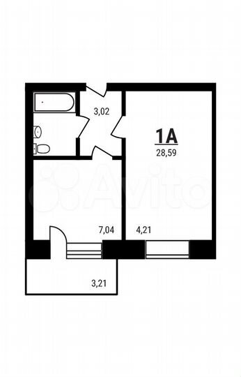 1-к. квартира, 28,6 м², 3/5 эт.