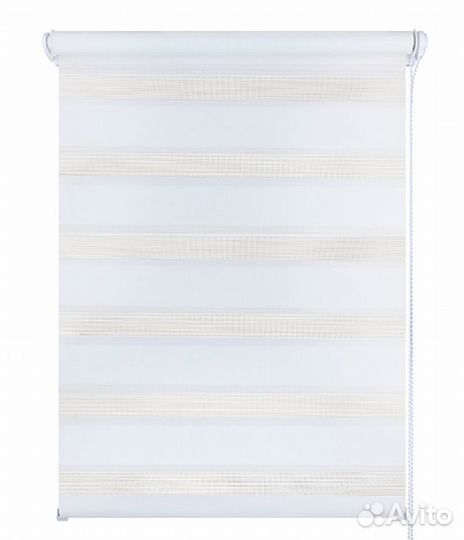 Штора рулонная День-Ночь 140x160 снежно-белый;