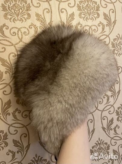 Шапка песец женская, кожаная, капюшоны с мехом