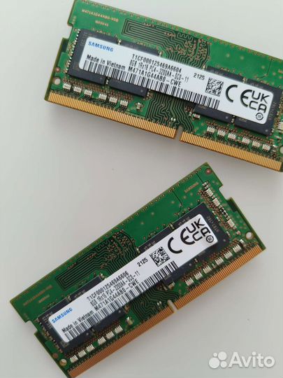 Оперативная память ddr4 8gb 2шт
