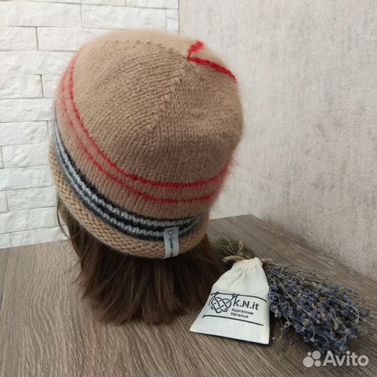 Шапка женская вязаная из пуха норки