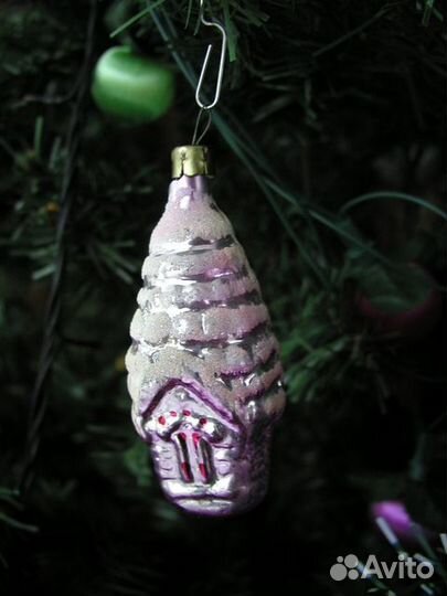 Стеклянная ёлочная игрушка СССР 