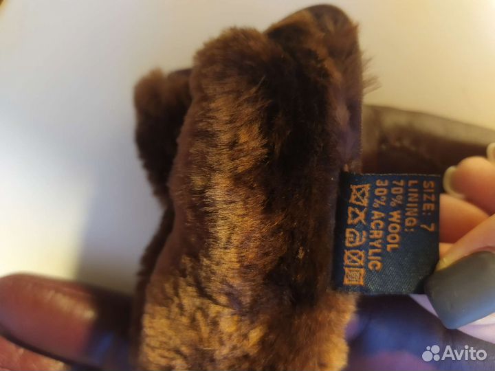 Перчатки женские кожаные зимние