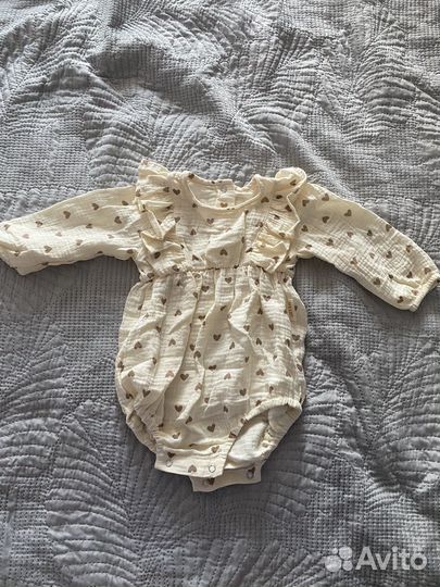 Муслиновый боди на девочку 74-80